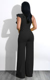 Sexy side shoulder ruffled jumpsuit