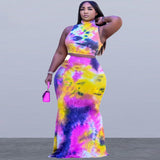 New Printed Top Skirt Plus Size Two Piece Set